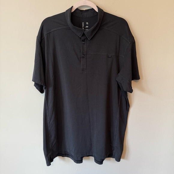 Arc'teryx Captive Polo Shirt Mens XXL Black Performance Casual Lightweight - Picture 1 of 5